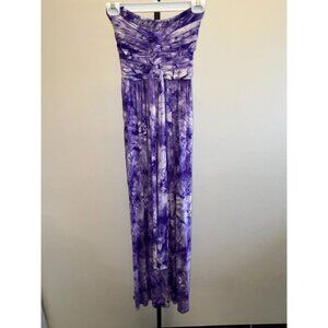 Culture Phit Women's Purple Tye Dye Strapless Long Dress Size XS #39002